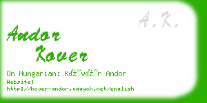 andor kover business card